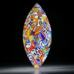 Millefiori (Murano), Navetteform in Torsion geschliffen und feinmatt