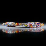 Millefiori (Murano), Navetteform in Torsion geschliffen und feinmatt