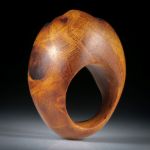 Fingerring Wurzelholz feinmatt, mit naturbelassenen Partien
