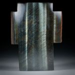 Falkenauge Kreuz ca.58x43x10mm, Oberseite bombiert und poliert
