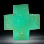 Chrysopras (Australien) Kreuzform asymmetrisch ca.56x56x8mm
