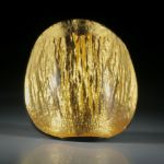 Fingerring Goldglas (Glas mit eingeschmolzenem Gold 23.75ct.) im Verlauf geschliffen und poliert