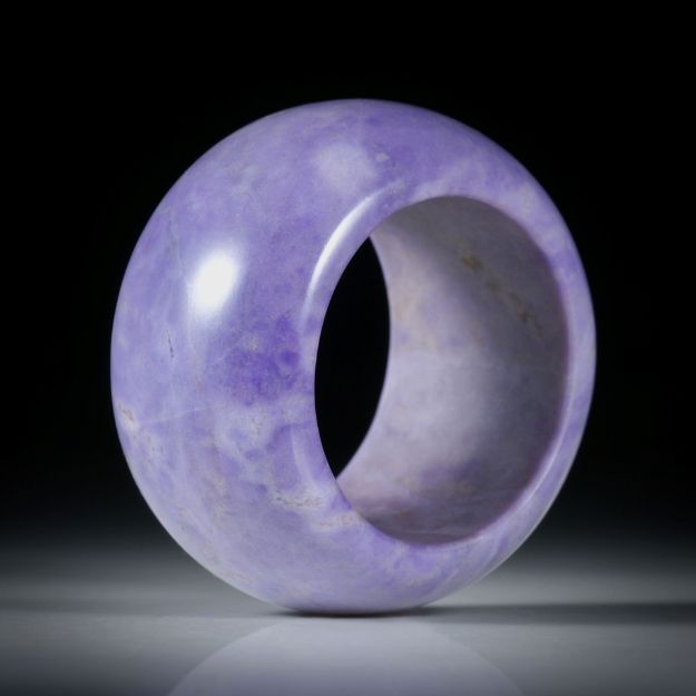 Edelsteinring Lavendeljade, Türkei, Bandring bombiert und poliert, Breite 16mm