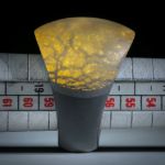 Goldglas Fingerring, im Verlauf geschliffen, bombiert und mattiert, Innendurchmesser 18.8mm