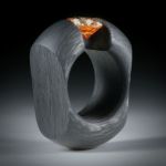 Karbon Spannring mit Zirkonia 12x10mm "Champan", Breite 14.5mm, Innendurchmesser 19mm