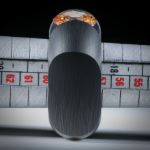 Karbon Spannring mit Zirkonia 12x10mm "Champan", Breite 14.5mm, Innendurchmesser 19mm