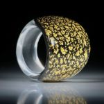 Goldglas Fingerring, im Verlauf geschliffen, bombiert und Poliert, Innendurchmesser 20.3mm