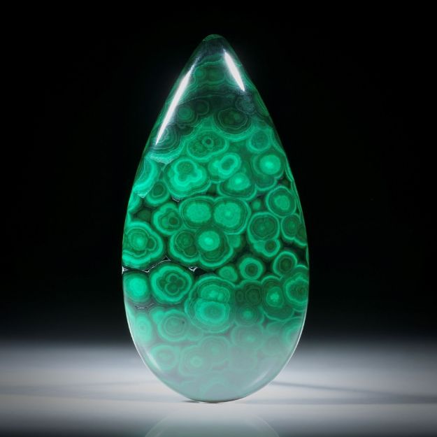 Malachit Tropfen mit schöner Zeichnung, ca.50x26x8mm
