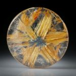 Rutilstern 18.93ct. runder Cabochon, beidseitig bombiert geschliffen und poliert, ca.23x23x4mm