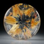 Rutilstern 18.93ct. runder Cabochon, beidseitig bombiert geschliffen und poliert, ca.23x23x4mm