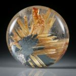 Rutilstern 14.47ct. runder Cabochon, beidseitig bombiert geschliffen und poliert, ca.17x17x5.5mm