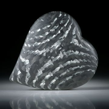 Karbonherz mit Alutex kombiniert, ca.38x35x10mm