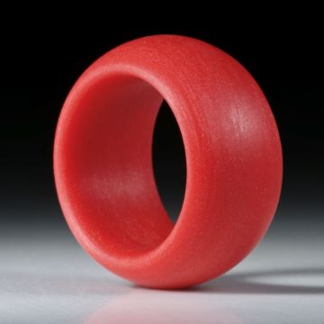 Fingerring Glasfaser Zinnoberrot, aussen bombiert, Breite 13.5mm, Innendurchmesser 19.1mm