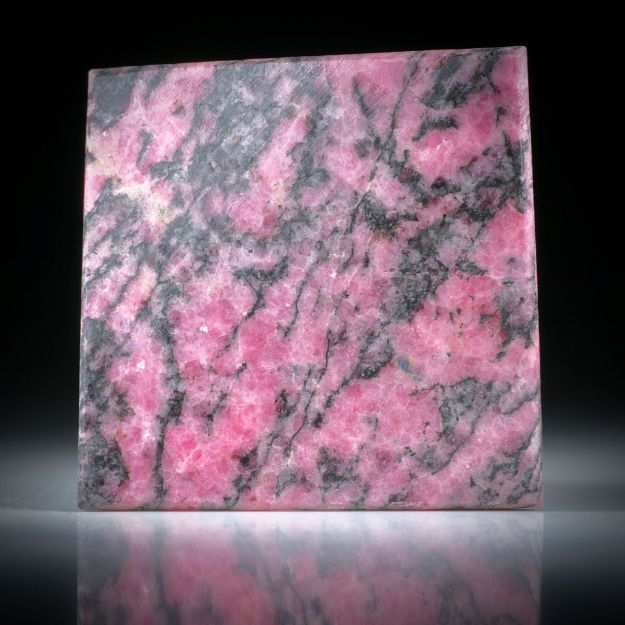 Rhodonit Viereck, in Torsion geschliffen ca.41x41x4mm