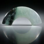 Jadeit Paar mit natürlichem Farbverlauf, je ca.42x20x6mm