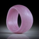 Glasfaser Fingerring (Thioindigo mit Polarsilber),handgeschliffene geschwungene Form feinmatt, Breite 12mm, Innendurchmesser 18mm