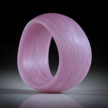 Glasfaser Fingerring (Thioindigo mit Polarsilber),handgeschliffene geschwungene Form feinmatt, Breite 12mm, Innendurchmesser 18mm