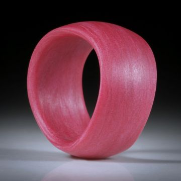 Glasfaser Fingerring (Magenta mit Polarsilber),handgeschliffene geschwungene Form feinmatt, Breite 12mm, Innendurchmesser 18mm