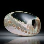 Fingerring Perlmutter (Abalone), eigenwillig geschliffener Ring ca.65x38x16mm, Ringgrösse gut 60