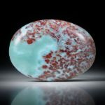 Pectolith, Larimar, ovaler Cabochon ca.51x36x7mm