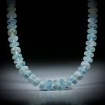 Edelsteincollier Beryll Brasilien, Boutonformen poliert,  Durchmesser 7.5-10mm, Länge ca. 42.5cm