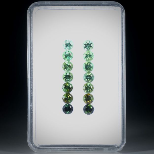 Turmalin rund facettiert 14 Steine total 3.76ct. Durchmesser ca. 4mm