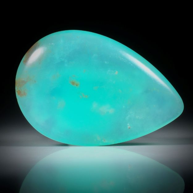 blauer Andenopal transparent, Tropfenform ca.38.5x26x9mm