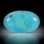 blauer Andenopal durchscheinend, ovaler Cabochon ca.39x24x10.5mm
