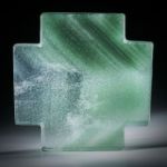 Bergkristall Kreuz mit Chloritphantom ca.46x46x7.5mm