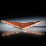 Jaspis rot in Messingmatrix, Viereck in Torsion geschliffen ca.43x43x3.5mm