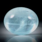 Aquamarin 52.84ct. ovaler Cabochon, handgeschliffen ca.27.5x22.5x13mm