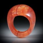 Steinring Karneol, im Verlauf geschliffen und poliert, Innendurchmesser 18.1mm