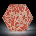 Jaspis rot in Bronzematrix, Paar 90.16ct. Sechseckformen plangeschliffen matt, je ca.34x30x3mm