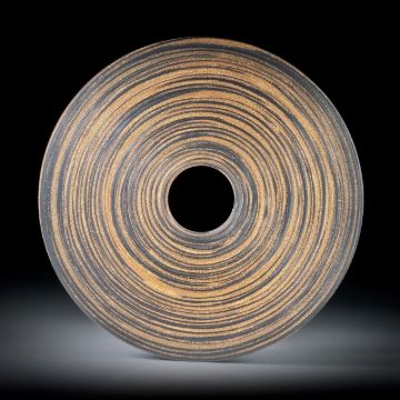 Karbon mit Glasfaser Bronze 38.67ct.  Rondelle mit zentrischer Bohrung, plangeschliffen und feinmatt ca.44x44x3mm, Bohrung 9mm