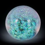 Opalglas Cabochon, runde Form, hoch bombiert ca.30x30x17.5mm,