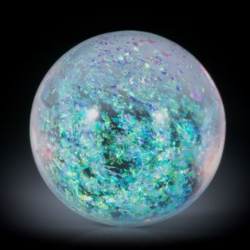 Opalglas Cabochon, runde Form, hoch bombiert ca.30x30x17.5mm,