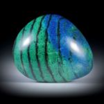 Azurit Malachit Freiform, asymmetrisch geschliffener Cabochon ca.37x31x11mm