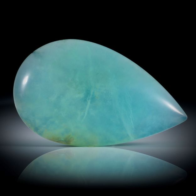 blauer Andenopal transluzent, Tropfenform ca.44x27x8.7mm