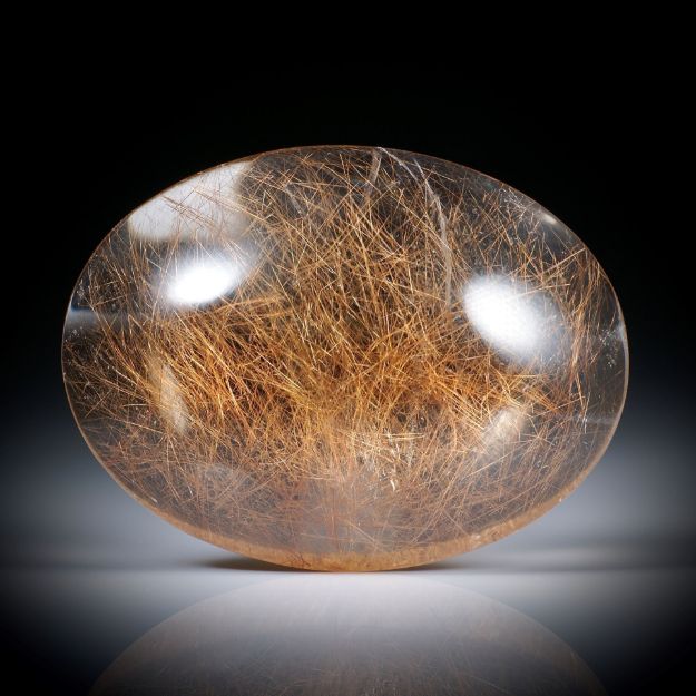 Rutilquarz Cabochon oval, ca.38x29x12mm