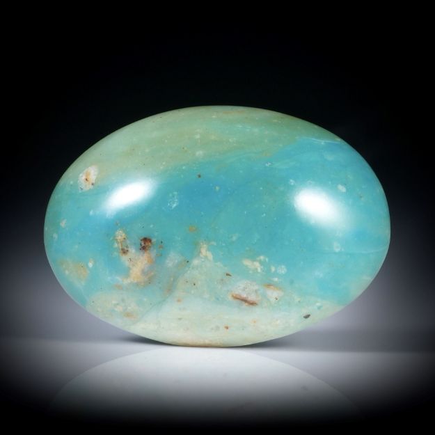blauer Andenopal, ovaler Cabochon ca.27x19x8.5mm