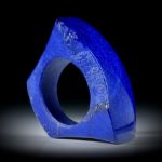 Edelsteinring Lapislazuli, Tafelring poliert, teilweise naturbelassen ca.38x30x25mm, Innendurchmesser 18.7mm