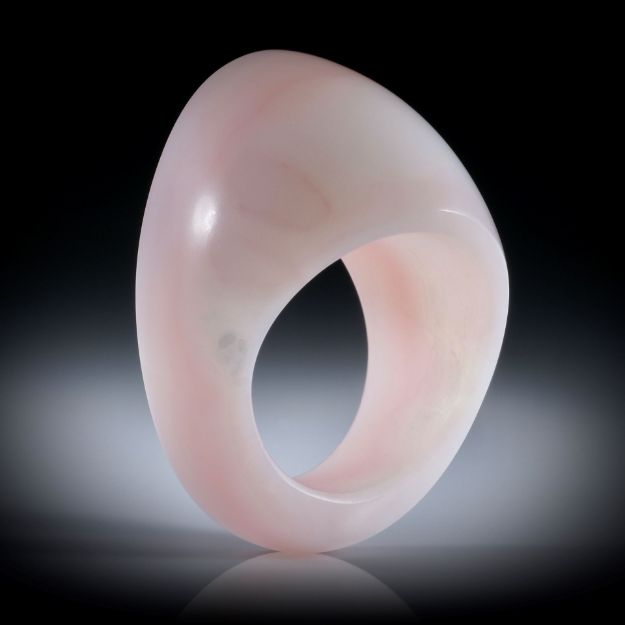 rosa Andenopal, bequem geschliffener Fingerring mit schönem Farbverlauf, Innendurchmesser 18.8mm