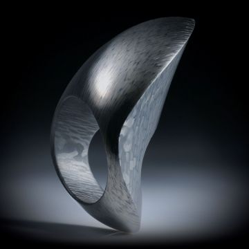 Carbon Fingerring, freie Form poliert, nach unten schmaler werdend, Innendurchmesser 19.1mm