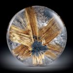 Rutilstern 46.46ct. runder Cabochon, beidseitig bombiert geschliffen und poliert, ca.31x31x6mm