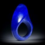Edelsteinring Lapislazuli, freie Form poliert, Innendurchmesser 18.2mm