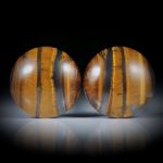 Tigerauge Paar, runde Cabochon, 26mm Durchmesser