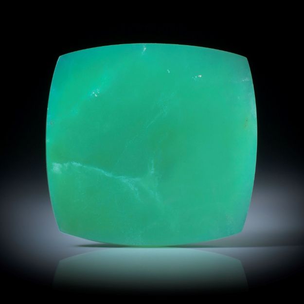 Chrysopras (Australien) Freiform, beidseitig geschliffen und poliert ca.33x31x5mm