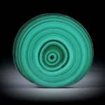 Malachit, polierter Stalaktit Querschnitt mit intakter Aussenhaut, ca.45x42x6mm
