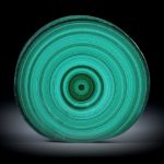 Malachit, polierter Stalaktit Querschnitt mit intakter Aussenhaut, ca.45x43x6mm