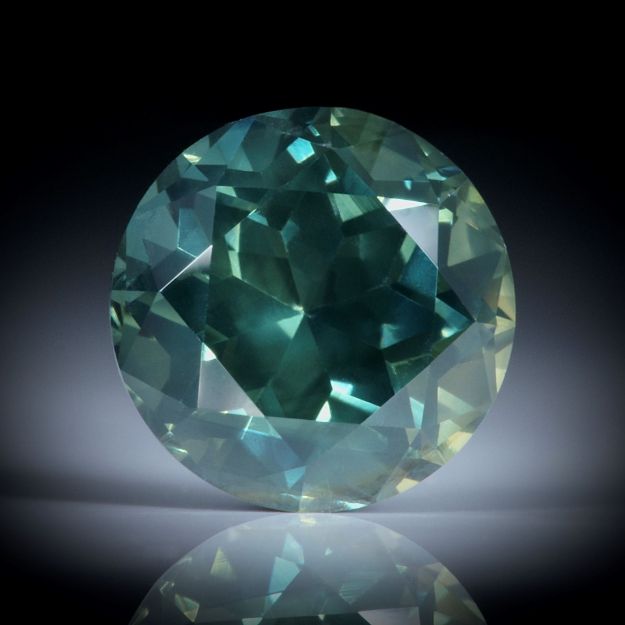 grüner Saphir Australien 3.04ct. rund facettiert, ca.8.5x8.4x6mm